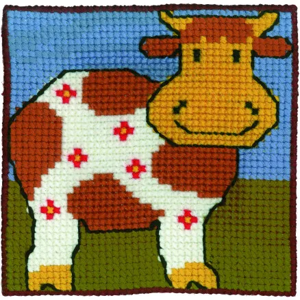Permin Kirjontasarja Lapsille Lehmä 25x25cm