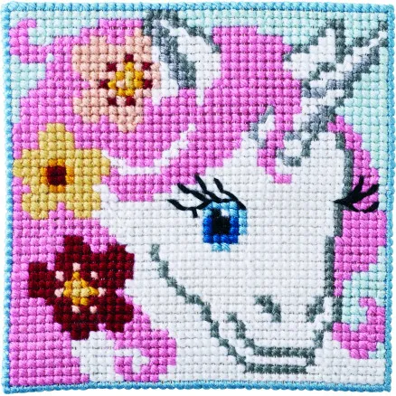 Permin Kirjontapaketti Lasten stramaj Yksisarvinen 25x25cm