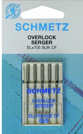 Schmetz Overlock -ompelukoneen neulat ELx705 SUK CF koko 90 - 5 kpl