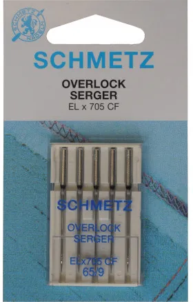 Schmetz Overlock -ompelukoneen neulat ELx705 CF koko 80-90 - 5 kpl